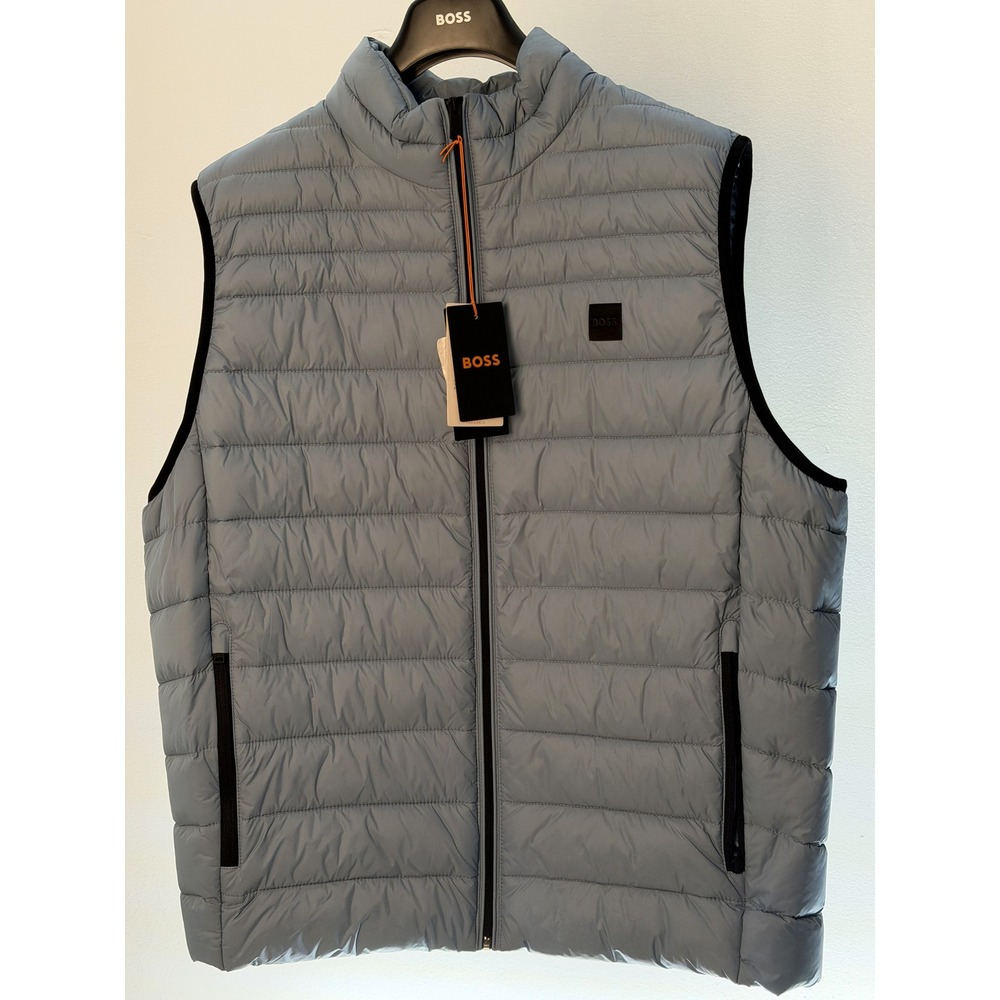Hugo Boss Odeno2 Mens Light Blue Quilted Puffer Vest Size 48R NEW